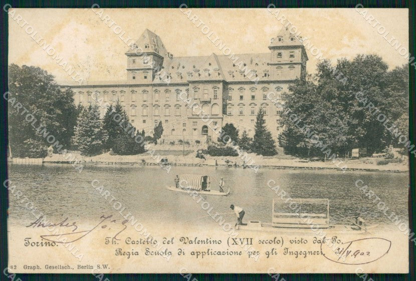 Torino Città Castello del Valentino Barche Scuola per Ingegneri cartolina MZ9326 – fronte