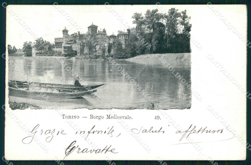 Torino Città Borgo Medioevale Barche cartolina MZ9334 – fronte
