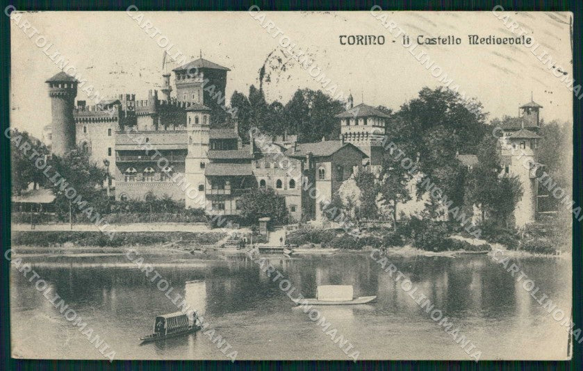 Torino Città Castello Medioevale Barche cartolina MZ9343 – fronte