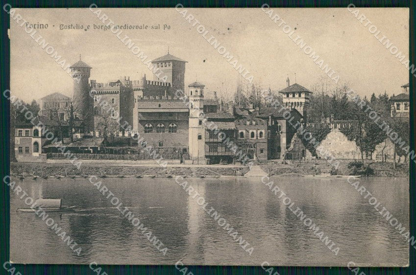 Torino Città Castello Borgo Medioevale Fiume Po cartolina MZ9347 – fronte