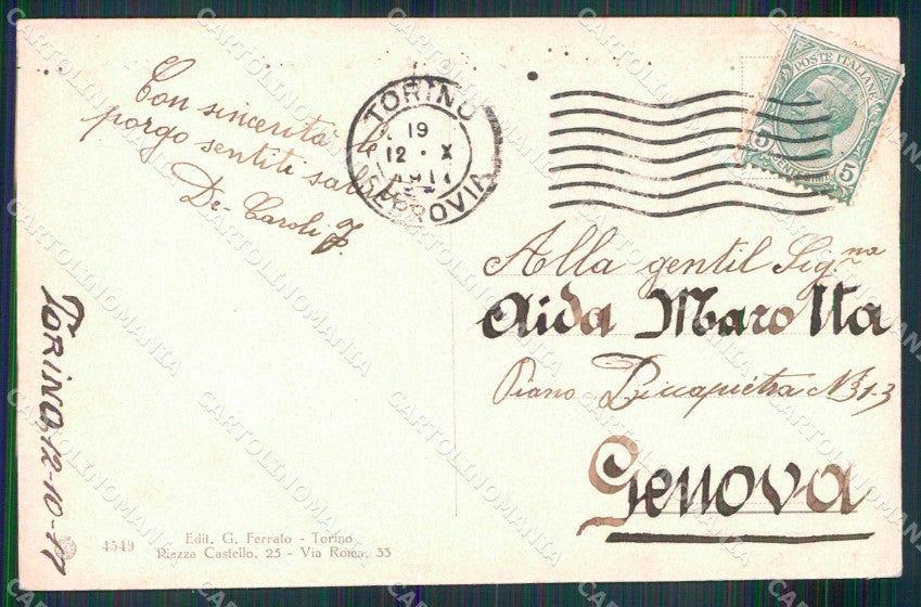 Torino Città Castello Borgo Medioevale Fiume Po cartolina MZ9347 – retro