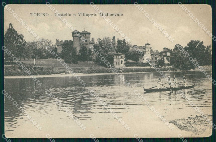 Torino Città Villaggio Castello Medioevale Barca cartolina MZ9353 – fronte