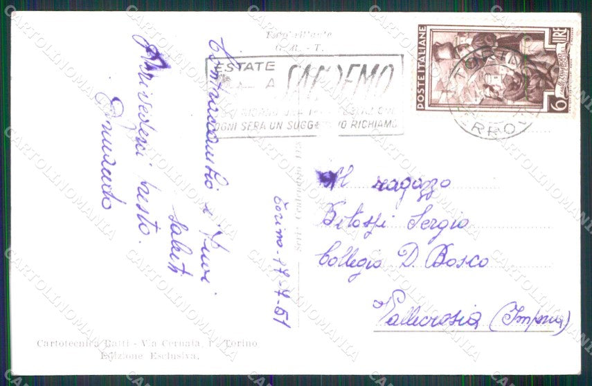 Torino Città Castello del Valentino Foto cartolina MZ9359 – retro