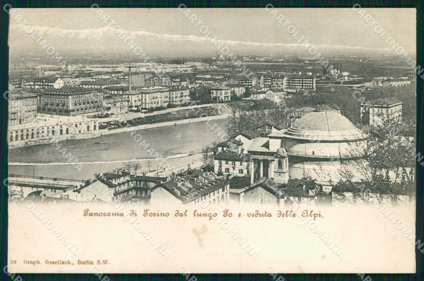 Torino Città Panorama Po Alpi cartolina MZ9377 – fronte