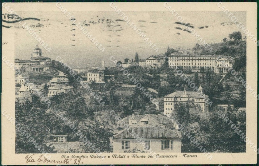 Torino Città Convitto Vedove Nubili Monte Cappuccini cartolina MZ9413 – fronte