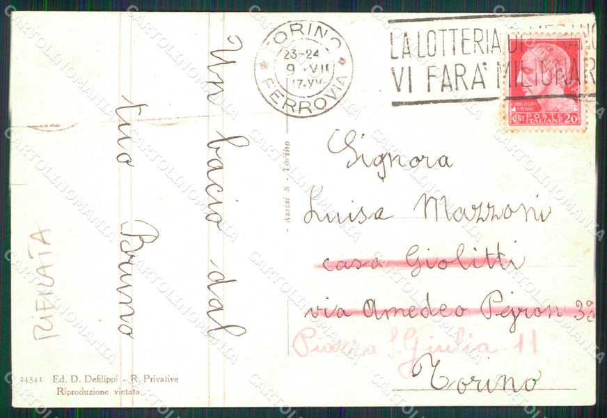 Torino Città Reaglie Panorama RIFILATA cartolina MZ9438 – retro