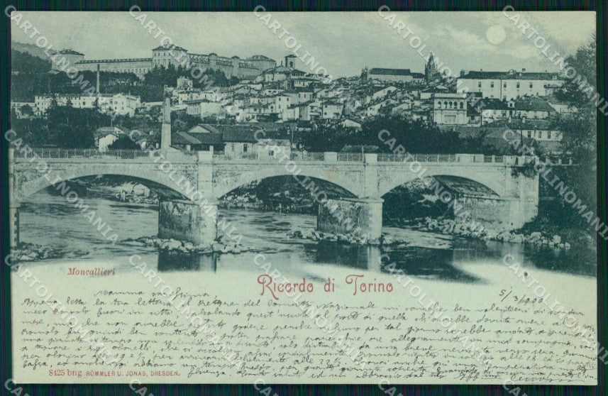 Torino Moncalieri Ricordo di Chiaro di Luna Rommler 8425 cartolina MZ9515 – fronte