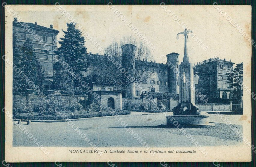 Torino Moncalieri Castello Reale Fontana Decennale Fascismo cartolina MZ9525 – fronte