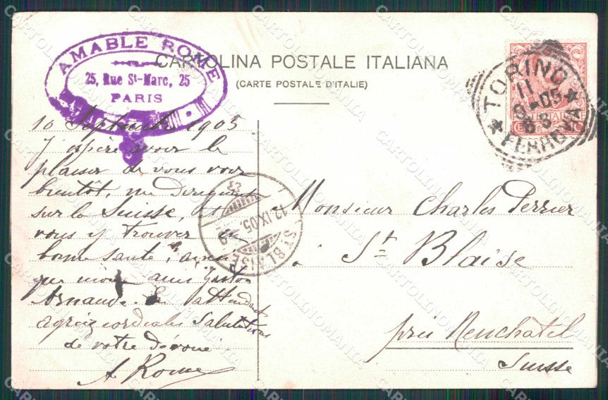 Torino Moncalieri Saluti da Castello Reale cartolina MZ9526 – retro