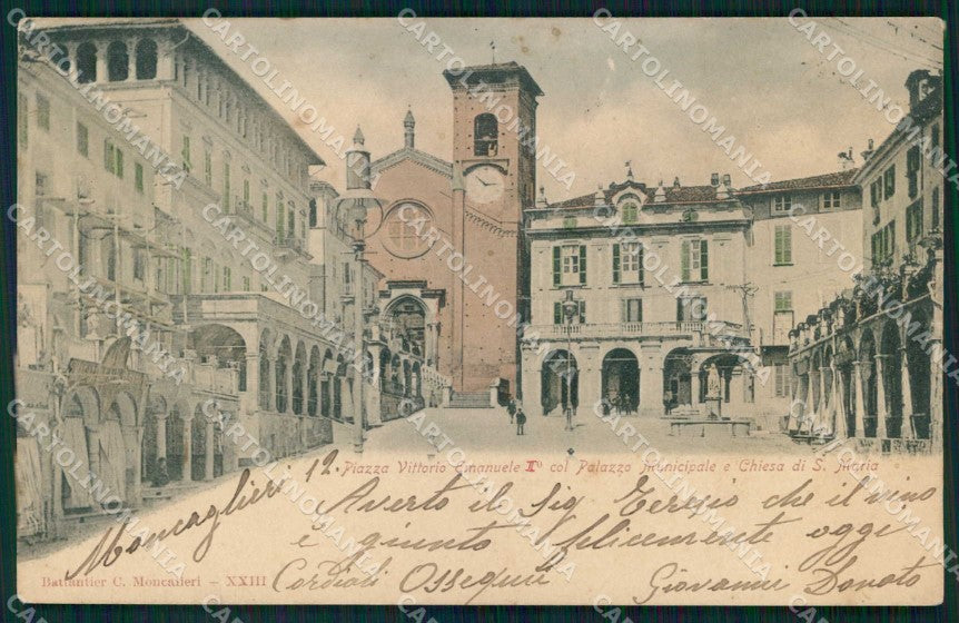 Torino Moncalieri Piazza Vittorio Emanuele II Municipio Chiesa cartolina MZ9532 – fronte