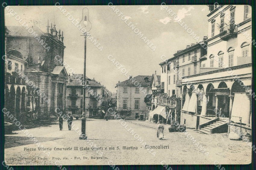 Torino Moncalieri Piazza Vittorio Emanuele II ABRASA cartolina MZ9535 – fronte
