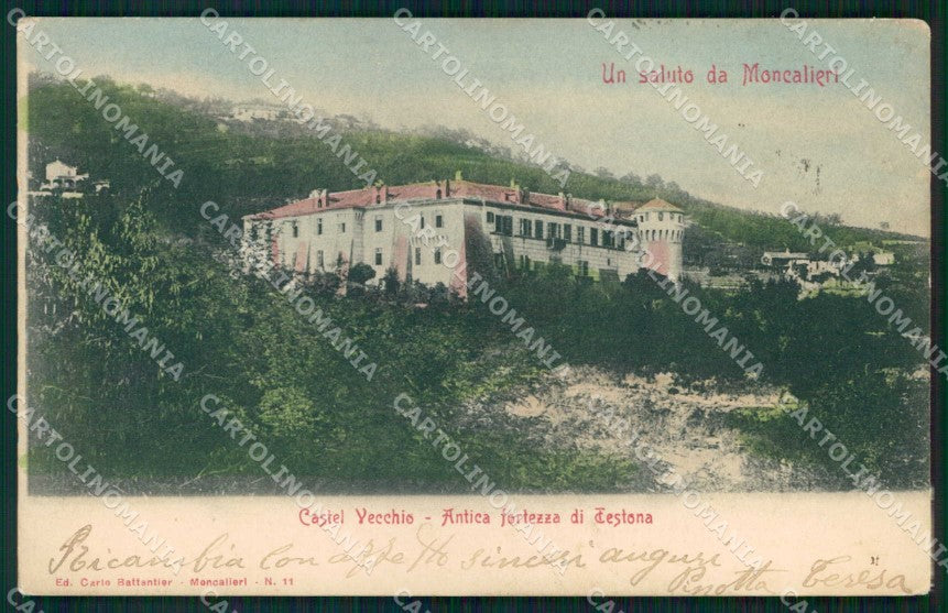 Torino Moncalieri Saluto da Castel Vecchio Antica Fortezza cartolina MZ9536 – fronte