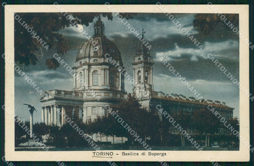 Torino Città Superga Basilica Chiaro di Luna cartolina MZ9570 – fronte