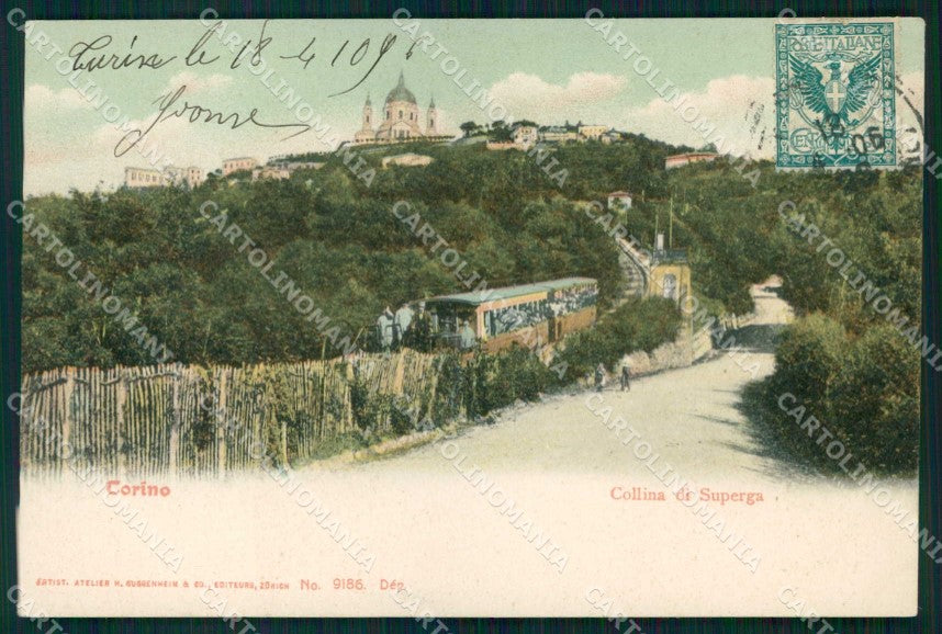 Torino Città Superga Funicolare Collina cartolina MZ9596 – fronte