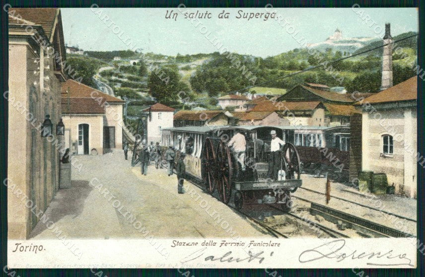 Torino Città Saluto da Superga Ferrovia Funicolare cartolina MZ9606 – fronte