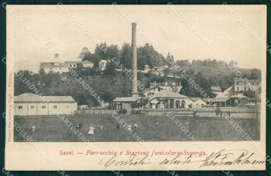 Torino Città Superga Sassi Parrocchia Stazione Funicolare cartolina MZ9614 – fronte