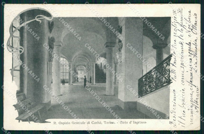 Torino Città Regio Ospizio Carità Atrio Ingresso cartolina MZ9640 – fronte