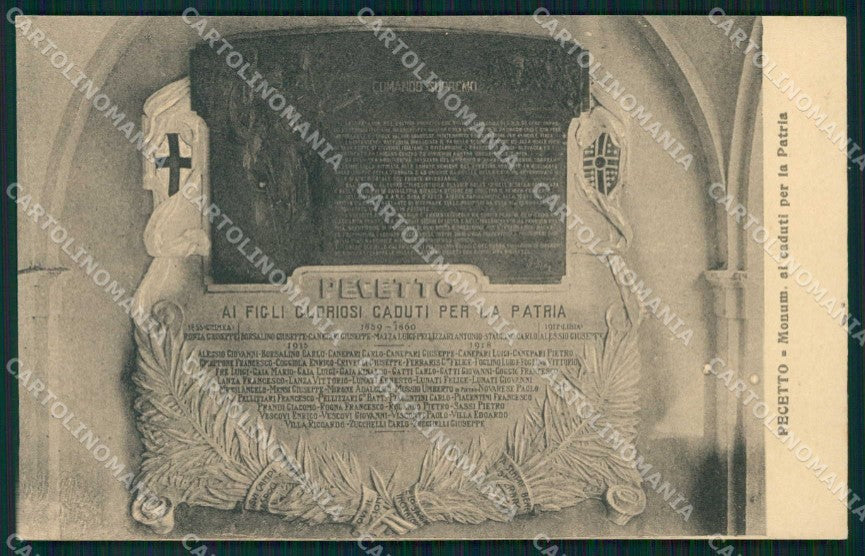 Torino Città Pecetto Monumento ai Caduti per la Patria cartolina MZ9653 – fronte