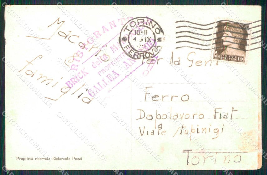 Torino Città Colle Maddalena Veduta Piazzale cartolina MZ9663 – retro