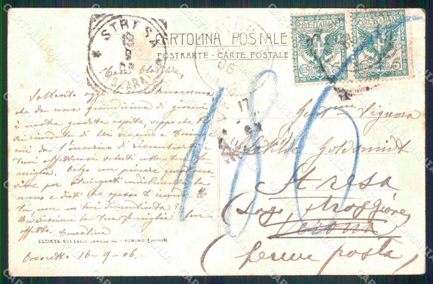 Torino Città Cavoretto Piazza Palazzo Municipale cartolina MZ9672 – retro