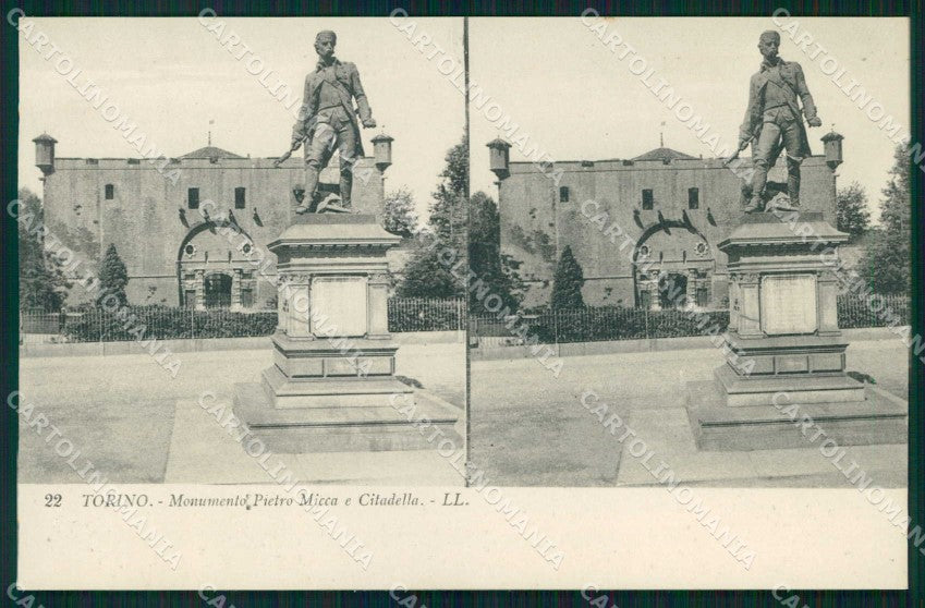 Torino Città Monumento Pietro Micca Cittadella Stereoview cartolina MZ9691 – fronte
