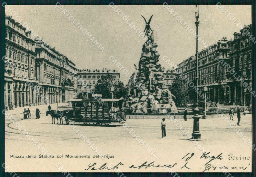 Torino Città Piazza Statuto Tramway Castaldo RIPRODUZIONE cartolina MZ9711 – fronte