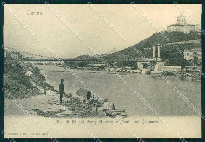 Torino Città Riva Po Ponte Ferro Castaldo RIPRODUZIONE cartolina MZ9718 – fronte