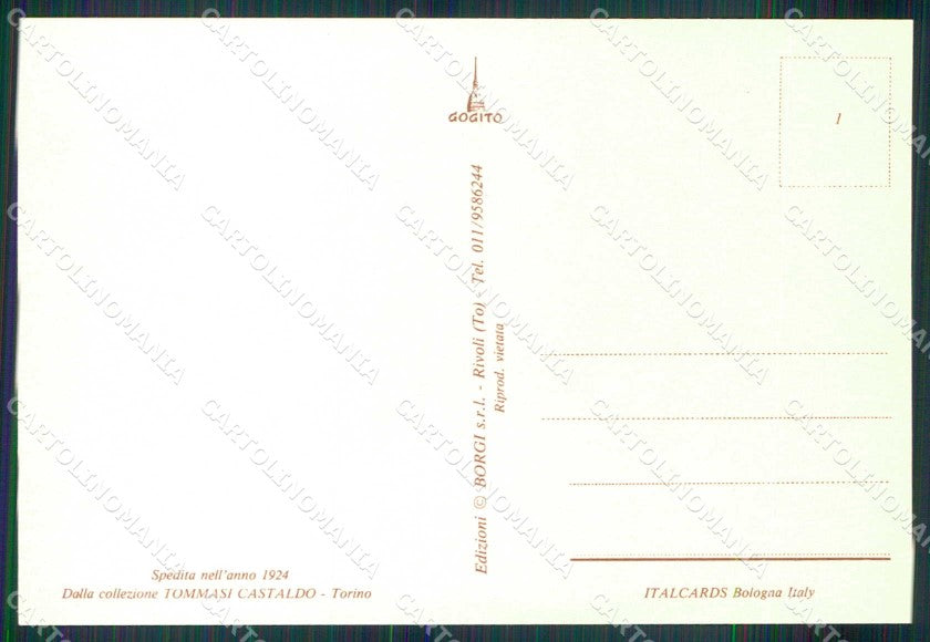 Torino Città Piazza Carlo Alberto Castaldo RIPRODUZIONE cartolina MZ9722 – retro