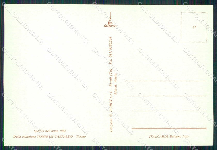 Torino Città Pescatori Lungo Po Castaldo RIPRODUZIONE cartolina MZ9723 – retro