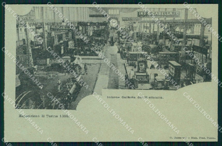 Torino Città Expo Fine Ottocento Galleria Elettricità cartolina MZ9726 – fronte