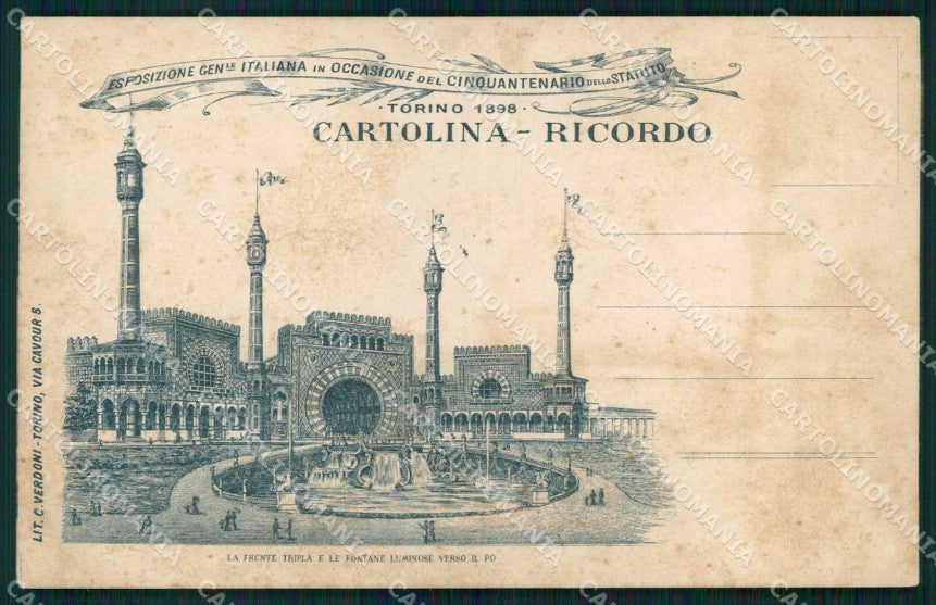 Torino Città Expo Fine Ottocento Ricordo ABRASA cartolina MZ9735 – fronte