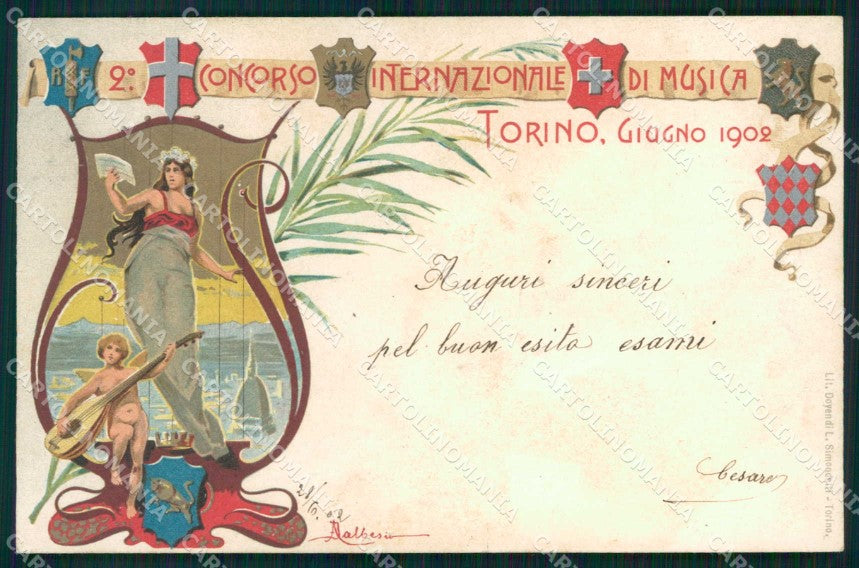 Torino Città Expo Primi Novecento Concorso Musica Dalbesio cartolina MZ9739 – fronte