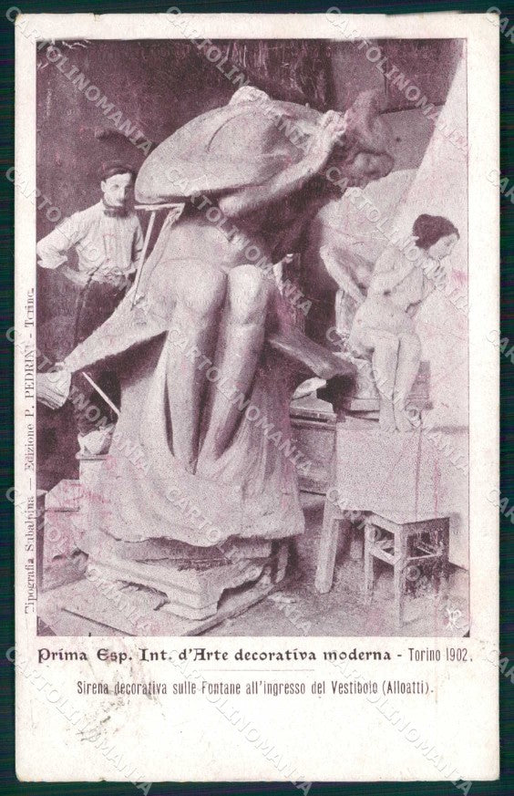 Torino Città Esposizione Arte Sirena Decorativa Alloatti cartolina MZ9743 – fronte
