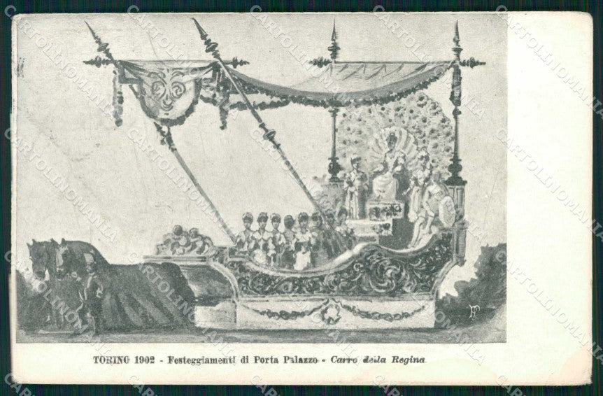 Torino Città Esposizione Arte Carro Regina Porta Palazzo cartolina MZ9747 – fronte