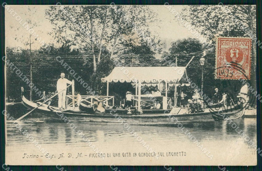 Torino Città Esposizione Arte Gita in Gondola su Laghetto cartolina MZ9750 – fronte