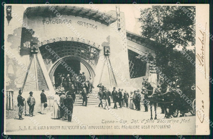 Torino Città Esposizione Arte Visita Duca d'Aosta Foto cartolina MZ9780 – fronte