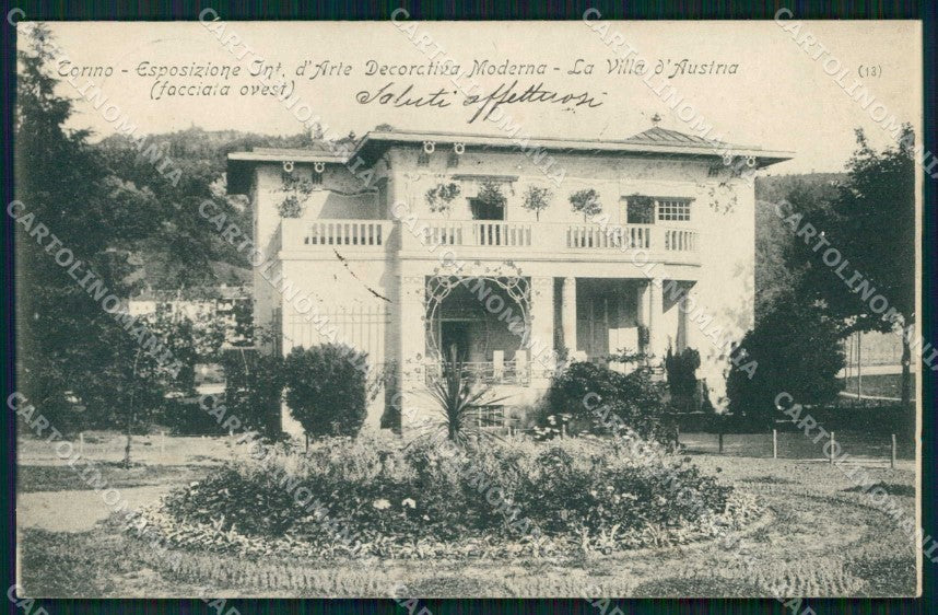 Torino Città Esposizione Arte Villa d'Austria cartolina MZ9783 – fronte