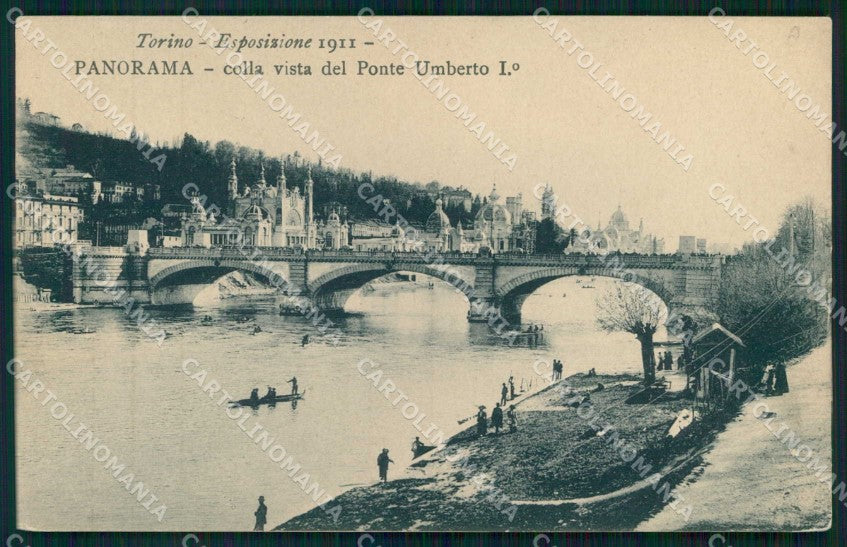 Torino Città Esposizione Vista Ponte Umberto I Barca cartolina MZ9829 – fronte