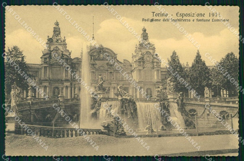 Torino Città Esposizione Padiglione Inghilterra Fontane cartolina MZ9880 – fronte