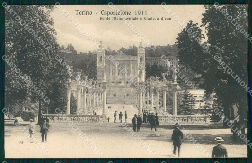 Torino Città Esposizione Ponte Monumentale Chateau d'Eau cartolina MZ9926 – fronte