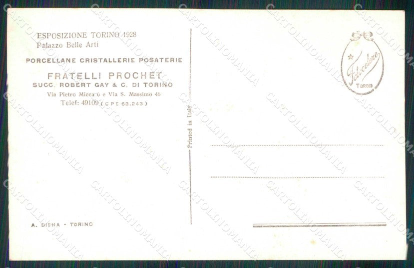 Torino Città Esposizione Palazzo Belle Arti Porcellane Foto cartolina MZ9960 – retro
