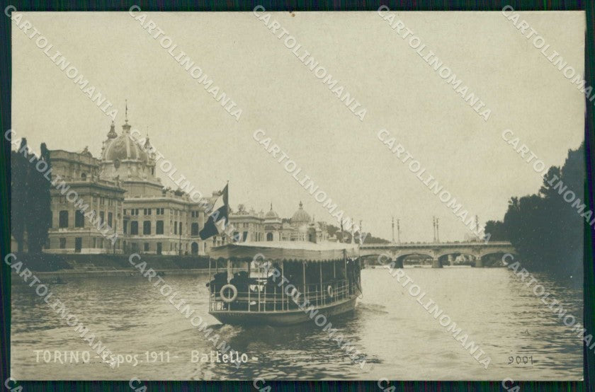 Torino Città Esposizione Battello sul Fiume Po Foto cartolina MZ9991 – fronte