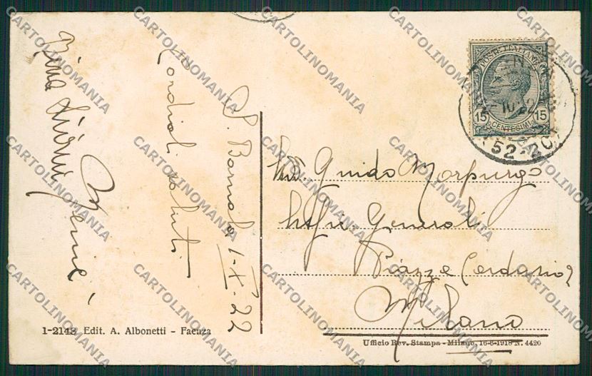 Ravenna Faenza cartolina QK0036 – retro