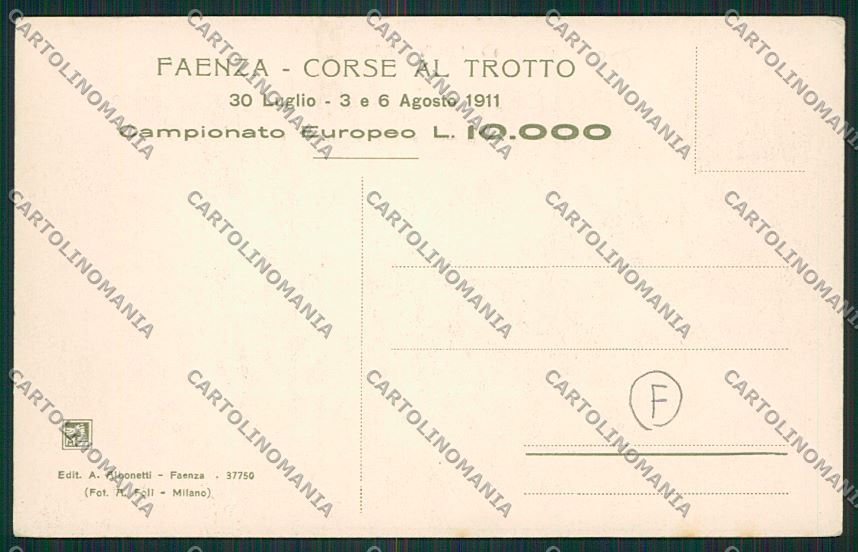 Ravenna Faenza Ippica Trotto cartolina QK0040 – retro
