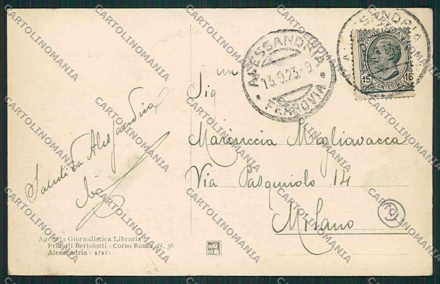 Alessandria città cartolina QK0350 – retro