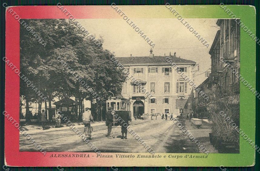 Alessandria città Tram PIEGA cartolina QK0364 – fronte
