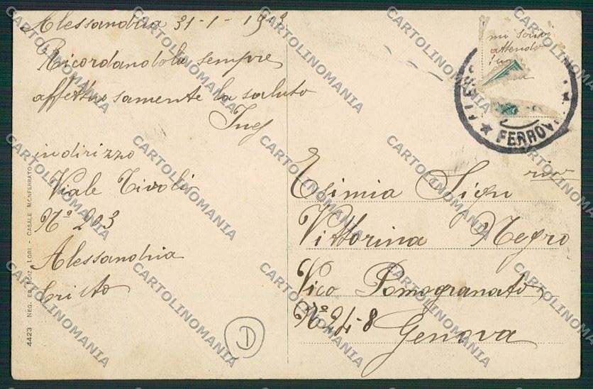 Alessandria città PIEGHINA cartolina QK0379 – retro