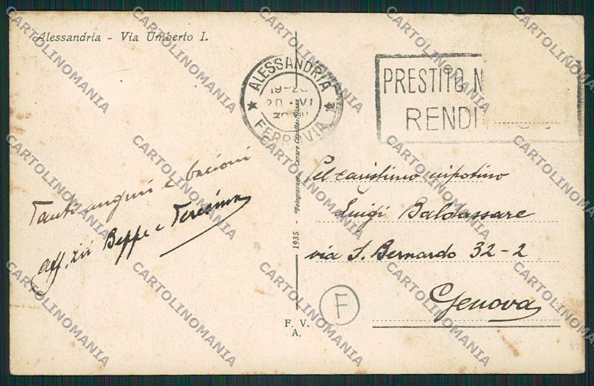 Alessandria città cartolina QK0420 – retro