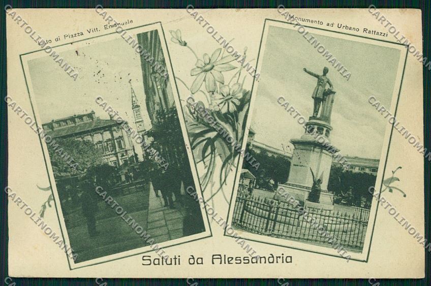 Alessandria città Saluti da PIEGA cartolina QK0437 – fronte