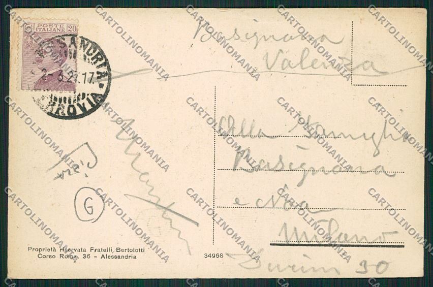 Alessandria città Saluti da PIEGA cartolina QK0437 – retro